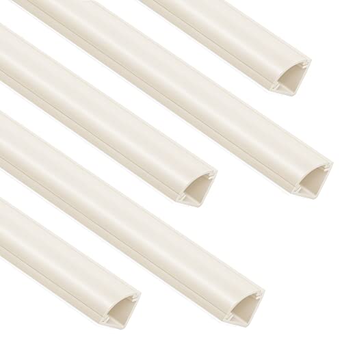Image of 85in Corner Cable Concealer, One-Cord Corner Duct, Paintable Corner Cord Cover, Cable Management Channel for Wall Corner, Floor Baseboard, Ceiling - 5 X L 17in, Beige