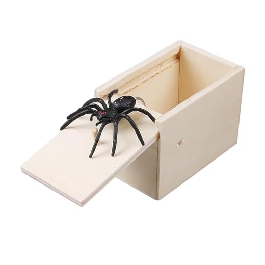 CVDYWDJIE 1 caja de cuerda de araña hecha a mano, caja de madera espeluznante, caja de broma divertida, juguete creativo y complicado para niños y adultos