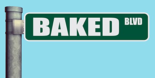 Plaque de rue en aluminium Boulevard Baked BLVD signalisation extérieure murale grand format