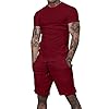 Uni Clau Mens Short Sets 2 Piece Outfits Fashion Summer Tracksuits Casual Shirt and Shorts Set
