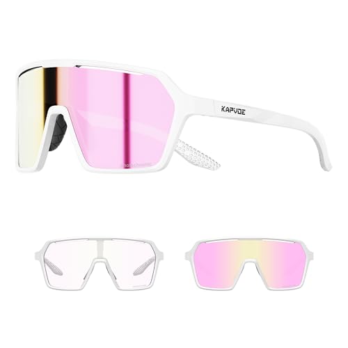 KAPVOE Fahrradbrille Selbsttönend für Herren Damen photochrome...