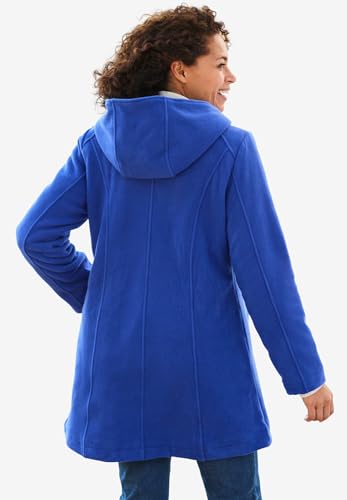 Woman Within Plus Size Double-Breasted Hooded Fleece Peacoat4