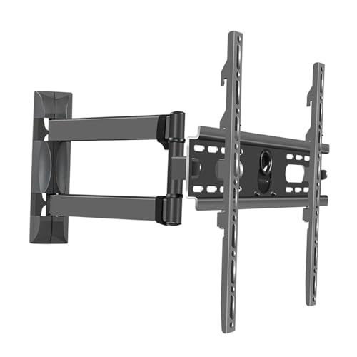 Soporte de pared para TV, estante plegable giratorio ajustable para uso en casa y oficina, soporta pantallas de 32 a 55 pulgadas con rotación de 90° y capacidad de carga de 30 kg