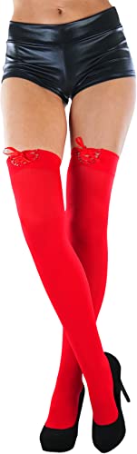Image of ToBeInStyle Women's Spandex Double Weaves Thigh Hi With Lace Up Lace Top