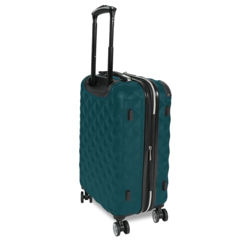 Image of Kenneth Cole REACTION Diamond Tower Collection Lightweight Hardside Expandable 8-Wheel Spinner Travel Luggage, Deep Teal, 28-Inch Checked