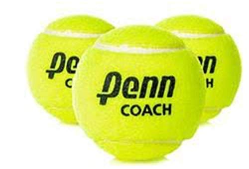 Penn Coach Pressurized Tennis Balls - Regular Duty Felt Practice & Training Tennis Balls - 3 Count(Pack Of 12) #TOP3