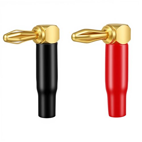 20 conectores banana 4mm ángulo recto oro 24K miniatura 2