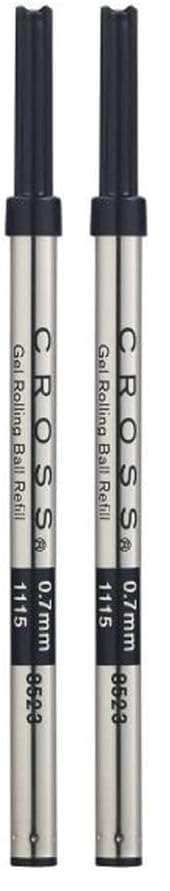 Cross 8910-1, Recambio de Gel de Línea Fina para la Colección Spire, Click & Classic Century, 0.7 mm, Negro, 1 Artículo (Paquete de 2)