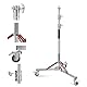 Soonpho WS-300 Pro Light Stand 100% Edelstahl Lichtstativ C Stand mit Rollen und Galgen,Metal Heavy C-Stand Schwerlast max. Höhe 300 cm (9,84 Fuß) für Reflektoren,Monolichter