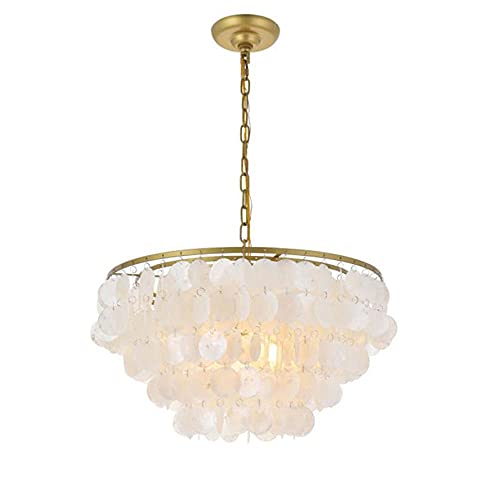 ZXLZHGS Lustre à carillon éolien en coquillage, cadre en métal, suspension en nacre, personnalisé, créatif, chambre d'étude, décoration de chambre...
