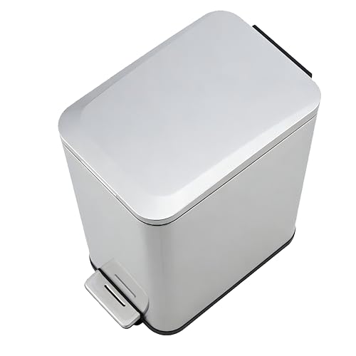 Caneca de basura metálica rectangular para cocina 50 l miniatura 3