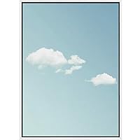 SIGNWIN Framed Canvas Wall Art Blue Gradient Sky Nature Clouds Photography Modern Art Contemporary Relax/Calm for Living Room, Bedroom, Office - 16