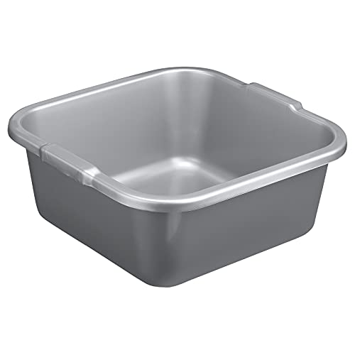 Fußbad Schüssel 39 x 39 cm, Fußbadewanne viereckig, Silber