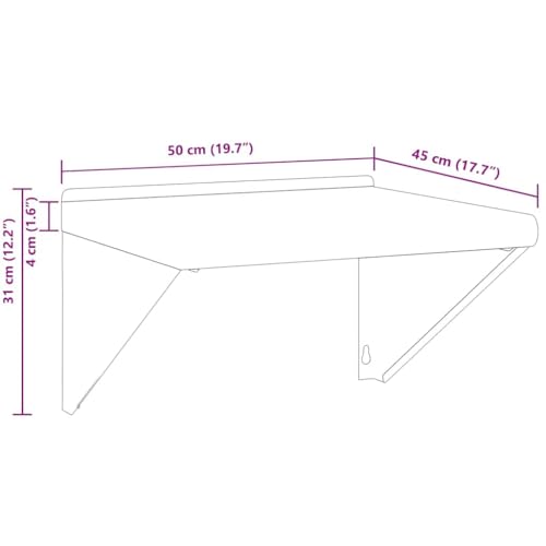 Support étagère mural acier équerre noire robuste fixation étagère lot de 4 - 3