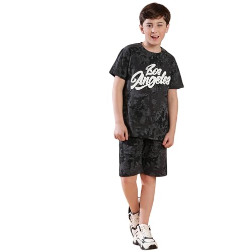 Image of Li'l Tomatoes Boys 100% Cotton Night Suit | Summer T-Shirt & Shorts Sleepwear Set | Soft & Breathable | 7-16 Years