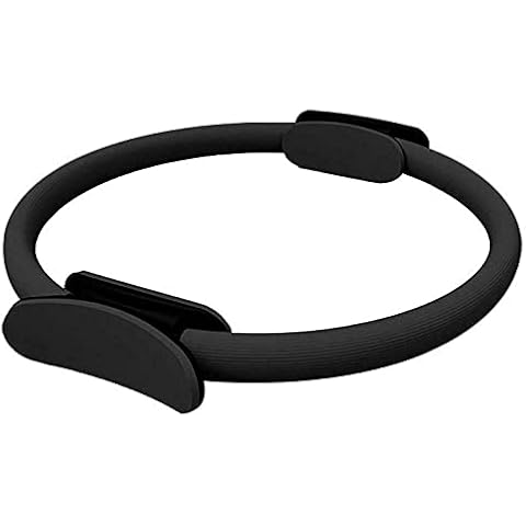 Pilates Ring Magic Fitness Circle, Exercise Resistance Equipment, Double Handle Pilates Yoga Ring, Pilates Fitness Resistance Training Ring for Toning & Sculpting Inner & Outer Thighs (light black) Cover