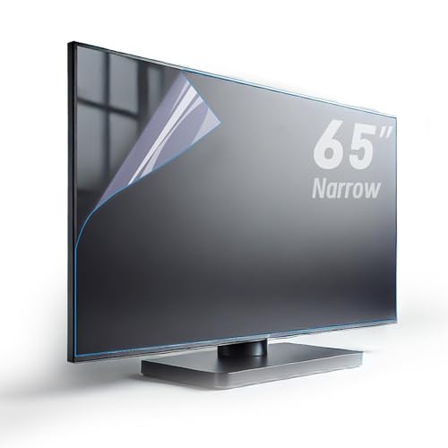 TYRHMY Anti Glare Film for TV 65 and 65 inch Narrow Anti Blue Light Screen Frosted Film New Upgrade Frosted Surface Anti Scratch 65 In Glare TV Screen Protector