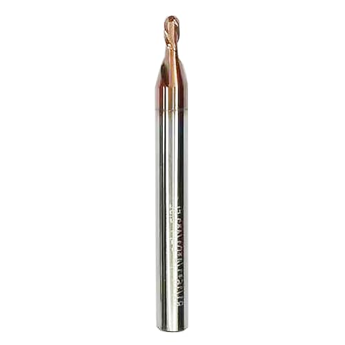 Image of Ball Nose Carbide End Mill, 2 Flute, HRC50, TiSiN Coated, CNC Router Bits for Hardened Steel, Stainless Steel, Alloy Steel, Aluminum, Metal - (1 /8 inch 1 /4 inch 3 /8 inch 1 /2 inch) Diameter (1 /8 inch Diameter)