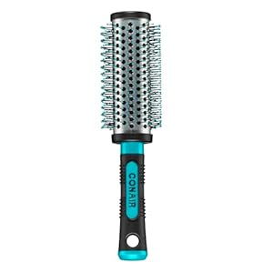Conair Grip & Style Round Brush, Nylon Bristle Hair Brush for Blowout Styling, For Medium to Long Lengths, Ideal for Curly Hair