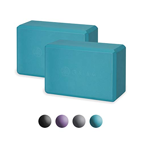 Gaiam Essentials Yoga Block (Set of 2) - Supportive Latex-Free EVA Foam Soft Non-Slip Surface for Yoga, Pilates, Meditation, Vivid Blue