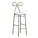 YXZQ Silla de taburetes, sillas de Comedor Modernas y recreativas Taburete de tocador con Respaldo de Bowknot para Cocina/Bar Taburetes Altos Patas de Metal Dorado - Altura de Pub de 65/75 cm