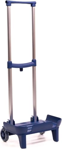 Devesa Carro para Mochilas Escolares – Azul - Ligero, Plegable y Resistente, con Base Protectora y Bandeja Grande, Ruedas Silenciosas y Diseño Ergonómico para Evitar Dolor de Espalda