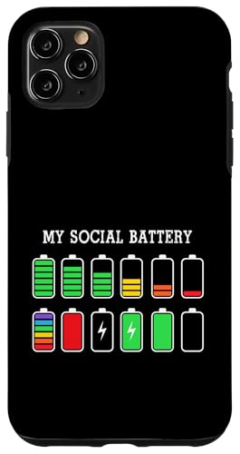 Funny Introvert Humor Energy Level Graphic Anti Social Fun �X�}�z�P�[�X iPhone 11 Pro Max �p
