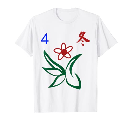 Chino Mahjong Mah Jong Juego Azulejos Azulejos Temporadas Invierno Cuatro Camiseta