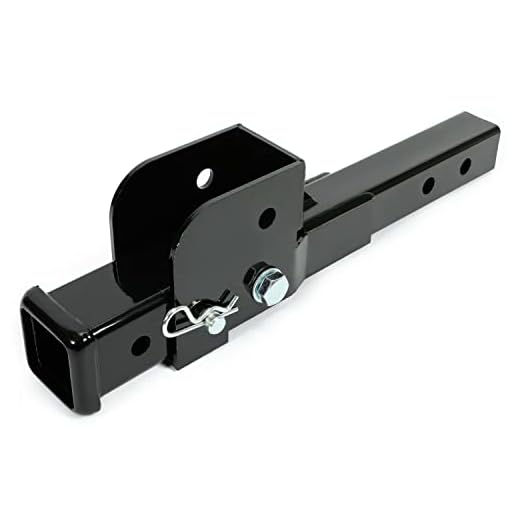 HECASA Folding 2” Receiver Hitch Adapter Compatible with 2 Inch Trailer Hitches Up to 500 Pounds Tongue Weight Wheelchair Cargo Carrier Powder Coated Steel Black