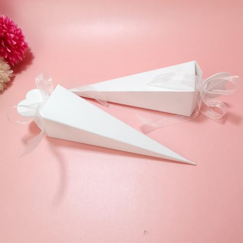 Boîtes à bonbons en cône pour décoration de table de mariage - 4