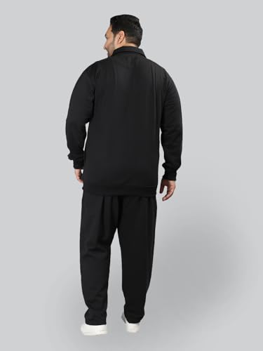 Image of CHKOKKO Men's Plus Size Winter Track Suit Zipper Set Black L,Sports Suit