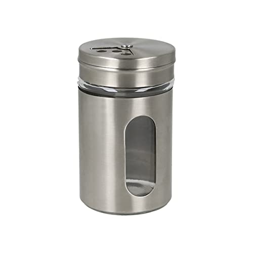Metaltex Saupoudreur à épices en acier inoxydable et verre 100 ml 5 cm Cover