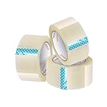 ARVO Clear Packing Tape 3 Rolls with Low Noise (48mm x 60m) - Durable Parcel Sealing Tape for Packing Boxes, Secure Packaging for Moving House