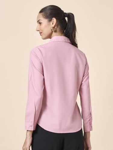 Image of Style Quotient Women Black Cotton Blend Formal Long Sleeve Shirt