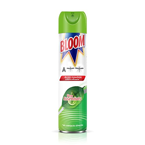 Bloom Pro Essentials Aerosol 400 ml, insecticida 100% eficaz en contacto directo con insectos voladores, aerosol antimosquitos con base de agua, mata mosquitos y otros insectos de acción inmediata