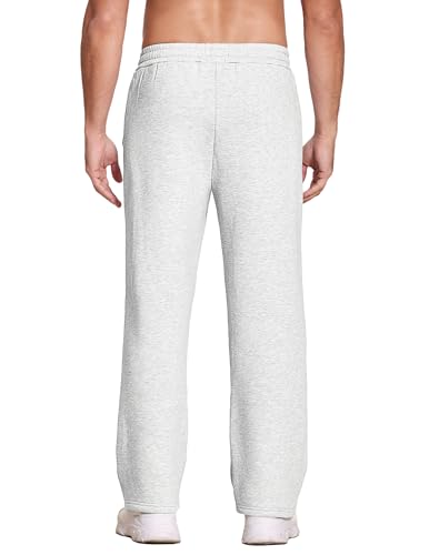 Image of Deyeek Men's Fleece Lined Sweatpants Open Bottom Straight Leg Sweat Pants for Mens Loose Fit Joggers Sweatpants with Pockets