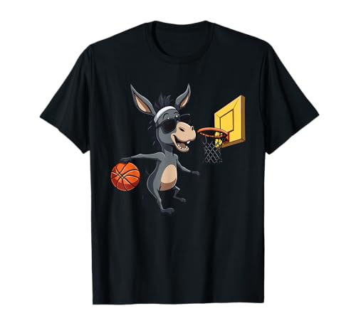 Donkey Dunking Basketball player , donkey world day T-Shirt