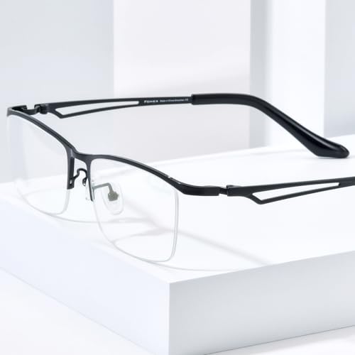 Image of FONEX Pure Titanium Glasses Frame Men Square Eyeglasses Optical Eyewear F85775