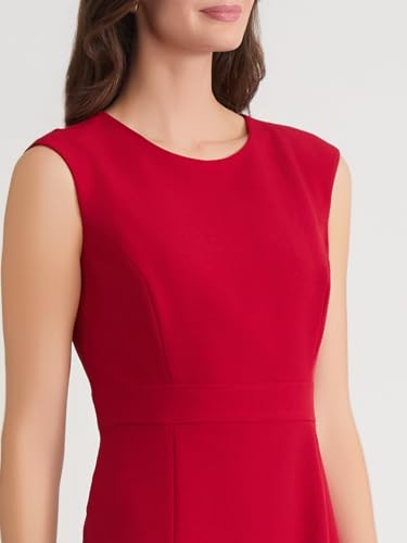 Image of Kasper Women's Sleeveless Sheath Dress with Seamed Waist Detail