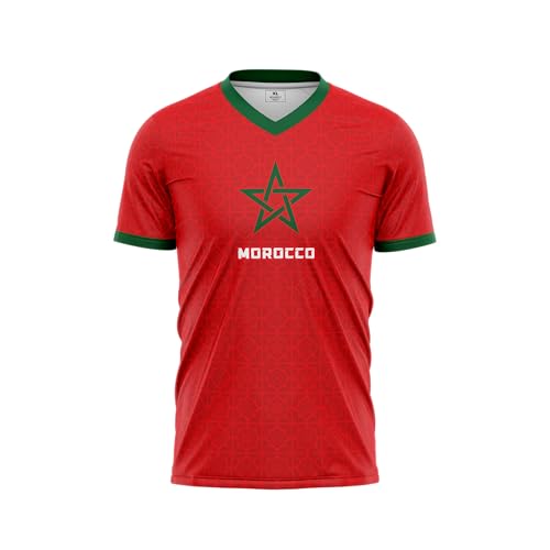 GenZGenji Morocco Football/Soccer Jersey | Supporters Edition 2026 (Red) Large