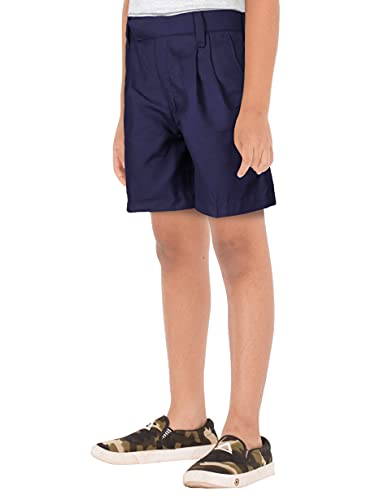 Image of Boys' Navy Blue School Shorts | Elastic Waistband for Comfort | Terry Cotton Blend for School & Play | Regular Fit
