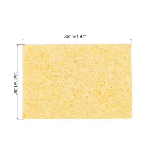 Image of MECCANIXITY 40PCS Soldering Sponge 50 x 35mm Rectangle Deep Yellow Cleaning Pad Welding Tip Iron Replacement for Cleaning Soldering Iron 1mm Natural Thickness 6mm Water Absorption Thickness
