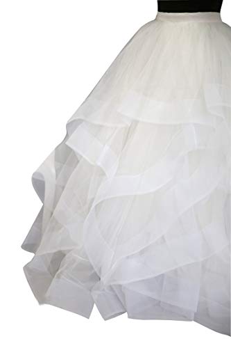 Women Long Ball Maxi Wedding Skirt Bridal Skirt with Train Party Prom Skirt (Medium, Ivory Tulle)2