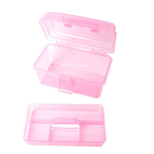 Bangqiao 561PINK Multipurpose Plastic Storage Container Organizer Box Case With Removable Tray And Handle For Art, Craft, Sewing Supplies thumb #3