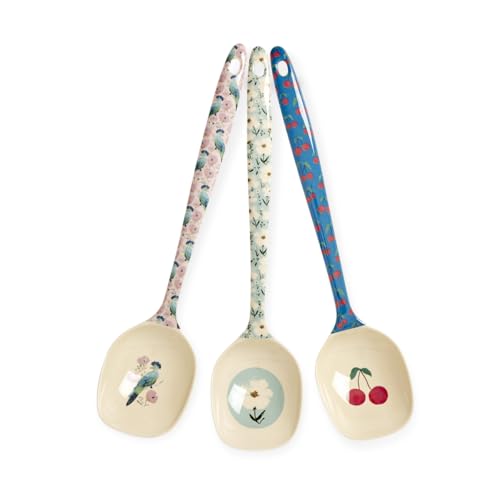 Rice - Set di 3 cucchiai da cucina in melamina – Show Your True Color – Infrangibile – Stoviglie da campeggio in melamina – Cucchiaio da cucina per bambini,