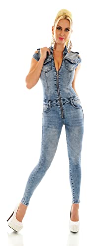Zeralda Fashion Damen Jeans Overall Hose Jumpsuit Röhre Push Up Sexy Po...