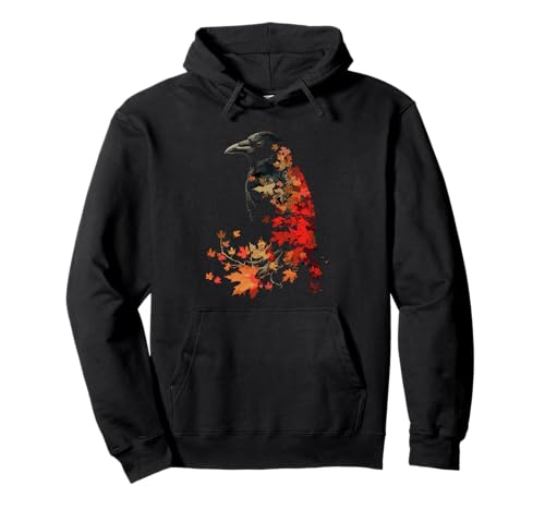 Rabe Herbst Blätter Krähe Natur Pullover Hoodie
