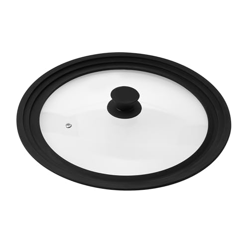 bremermann® Coperchio Universale con Bordo in Silicone, 30/32/34 cm, Grande (Nero)