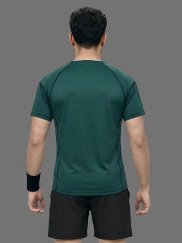 Image of White Moon Men's Round Neck Half Sleeve Regular Fit Lightweight Quick Dry Activewear Gym T Shirt for Workout Training Running and Activities Combo Pack of 2