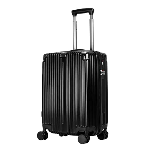 Image of 20 Inch Carry On Luggage with Spinner Wheels,PC Expandable Hard Shell Suitcase with USB Port,Lightweight Travel Luggage Airline Approved for Men Women (Black)